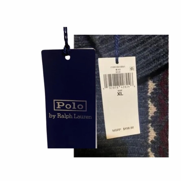 Polo Ralph Lauren Wool Cashmere Patterned Turtleneck Sweater - Picture 8 of 9